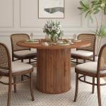 47-Inch Round Dining Table with Storage Shelf