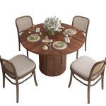 47-Inch Round Dining Table with Storage Shelf