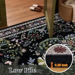 Vintage Floral Washable 8x10 Area Rug