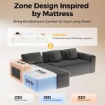 Grey 108” Cloud Modular Sectional Sofa with Storage