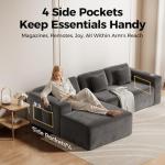 Grey 108” Cloud Modular Sectional Sofa with Storage