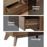 6-Drawer Oak Wood Tallboy Storage Cabinet
