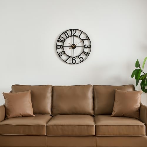 Vintage Black 14-Inch Silent Wall Clock