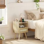 Nightstands Set of 2 with Charging Station