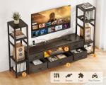 LED TV Stand with Power Outlets and Drawers