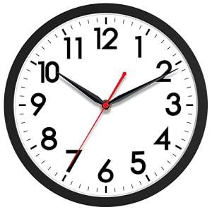 14-Inch Silent Modern Wall Clock in Black
