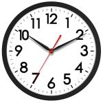 14-Inch Silent Modern Wall Clock in Black