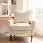 Beige Mid-Century Comfy Accent Chair