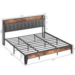 LIKIMIO King Size Bed Frame with Storage Headboard