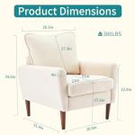 Beige Mid-Century Comfy Accent Chair