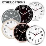 14-Inch Silent Modern Wall Clock in Black