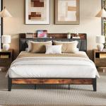 LIKIMIO King Size Bed Frame with Storage Headboard