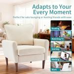 Beige Mid-Century Comfy Accent Chair