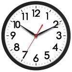 14-Inch Silent Modern Wall Clock in Black