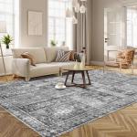 Vintage 5' x 7' Washable Non-Slip Area Rug
