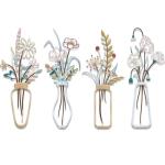 Metal Flower Wall Art - 4 Piece Set