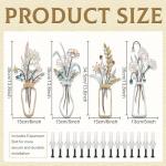 Metal Flower Wall Art - 4 Piece Set