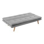 Light Grey 3-Seater Sofa Bed Couch