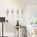 Metal Flower Wall Art - 4 Piece Set