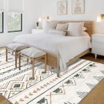 Large Boho Geometric Area Rug 8x10