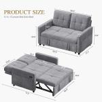 55" 3-in-1 Convertible Sofa Bed in Light Grey