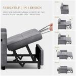 55" 3-in-1 Convertible Sofa Bed in Light Grey