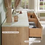 Fluted 6-Drawer Dresser with Faux Marble Top