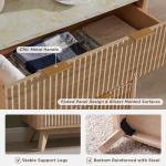 Fluted 6-Drawer Dresser with Faux Marble Top