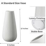 Modern White Ceramic Fluted Flower Vase