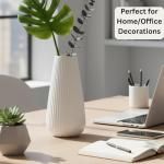 Modern White Ceramic Fluted Flower Vase