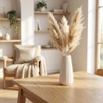 Modern White Ceramic Fluted Flower Vase