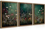 Moody Vintage Floral Wall Art Set of 3
