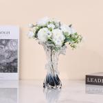 Blue and White Wave Glass Vases for Coastal Decor
