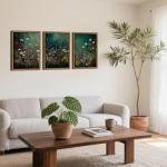 Moody Vintage Floral Wall Art Set of 3