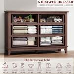 GarveeHome 6-Drawer Wooden Dresser for Bedroom