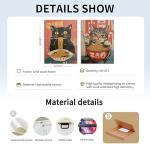 Vintage Cat Eating Ramen Wall Art Set of 2