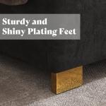 Modern Velvet King Size Bed with Gold Trim