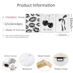 Black and White Lips and Cherry Wall Art Set