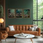 Moody Vintage Floral Wall Art Set of 3