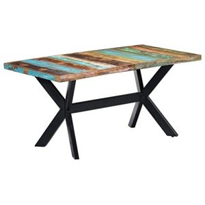 Large Industrial Dining Table with Steel Legs