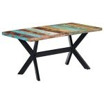 Large Industrial Dining Table with Steel Legs