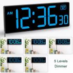 LED Wall Clock with Large Numbers and Dimmers
