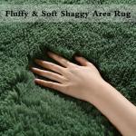Fluffy Dark Green Shag Rug for Kids' Rooms