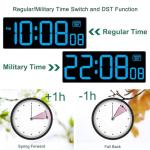 LED Wall Clock with Large Numbers and Dimmers
