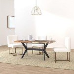 Large Industrial Dining Table with Steel Legs