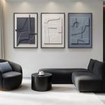 Blue and White 3D Abstract Wall Art