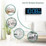 LED Wall Clock with Large Numbers and Dimmers