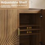 Walnut Sideboard Buffet Cabinet with Adjustable Shelf