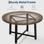 47" Round Dining Table for 4 - Brown