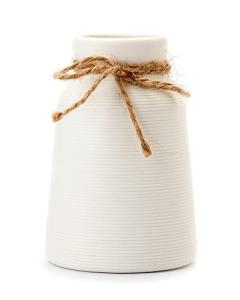 Small White Ceramic Vase for Home Decor
